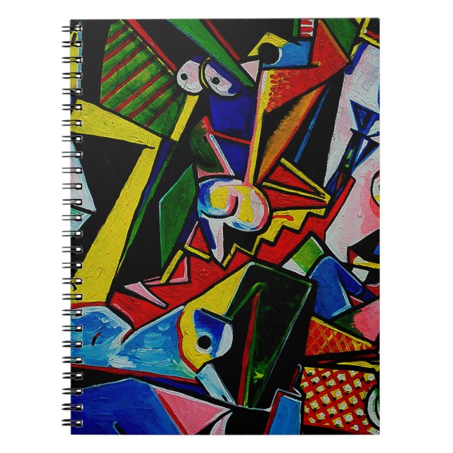 Art Painting Abstract Triangle Curve Square , pabl Notebook (Front)