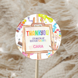 Art Painting Birthday Party Classic Round Sticker