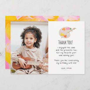 Art Painting Birthday Party Thank You Photo Invitation