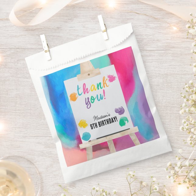 Art Painting Craft Artist Paint Birthday Thank You Favour Bags (Clipped)