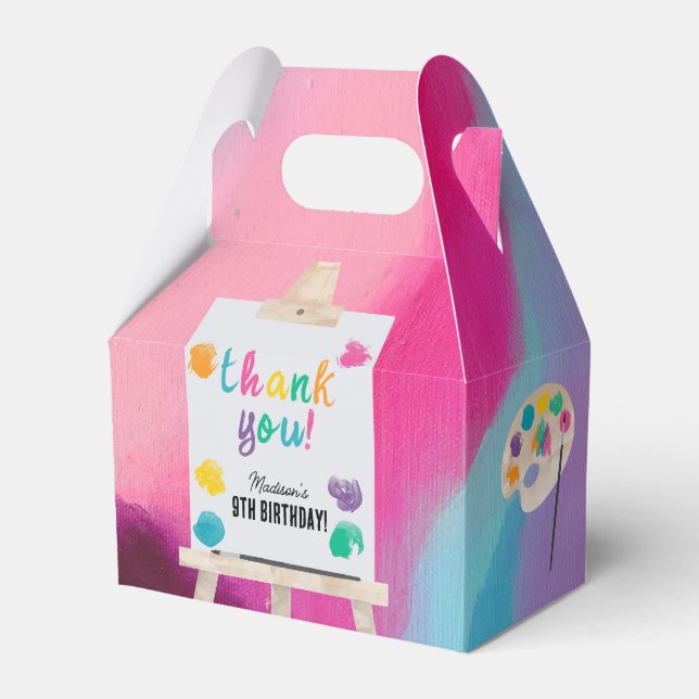 Art Painting Craft Artist Paint Birthday Thank You Favour Box (Front Side)