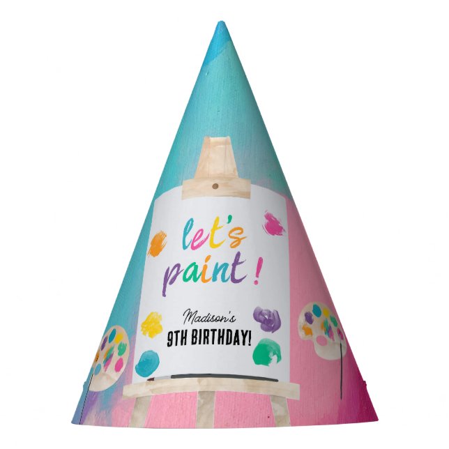 Art Painting Craft Artist Paint Birthday Theme Party Hat (Front)