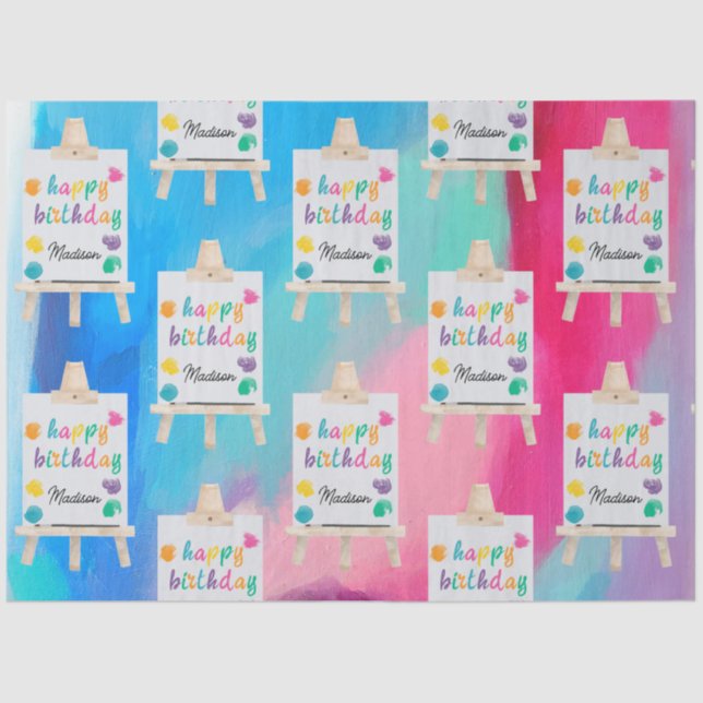 Art Painting Craft Artist Paint Birthday Theme Tissue Paper (Front)