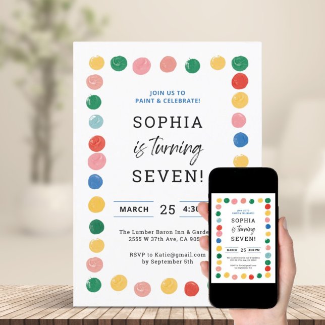 Art Painting Party Boy Painting Birthday Invitation (Creator Uploaded)