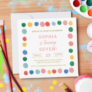 Art Painting Party Girl Painting Birthday Invitation