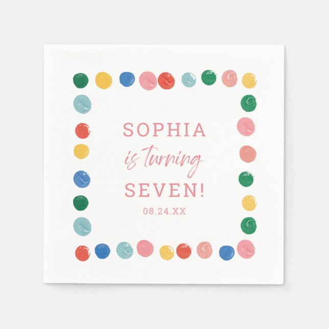 Art Painting Party Girl Painting Birthday Napkin (Front)