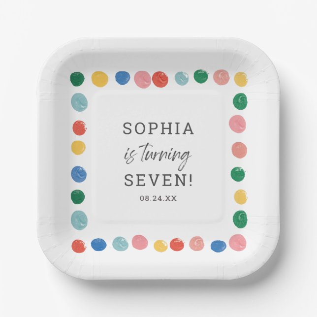 Art Painting Party Painting Kids Birthday Paper Plate (Front)