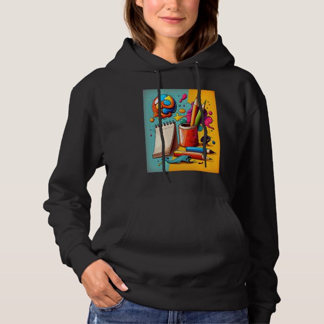 Art Painting  Pop Painter Mom  3 Hoodie (Front)