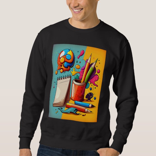 Art Painting  Pop Painter Mom  3 Sweatshirt (Front)
