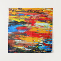 Art painting with palette knifeblack,paris,red,whi