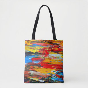 Art painting with palette knifeblack,paris,red,whi tote bag
