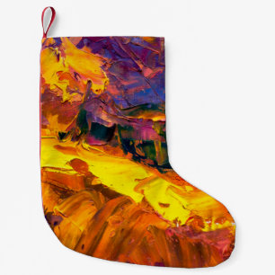 Art painting with palette knifepainting,canvas,abs small christmas stocking