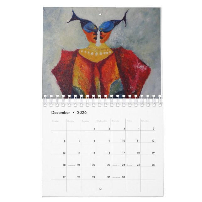 Art Paintings Abstract  Decorative Calendar (Dec 2026)