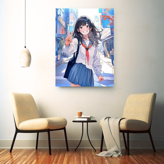 Art Panel Art Panel|Yosemichi JK Sushi Musume Gene Canvas Print (Creator Uploaded)