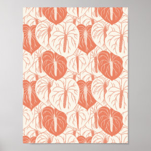ART PAPER Download - Anthurium seamless pattern Poster