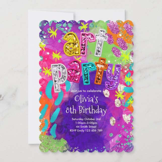 Art Party Birthday Invitation (Front)