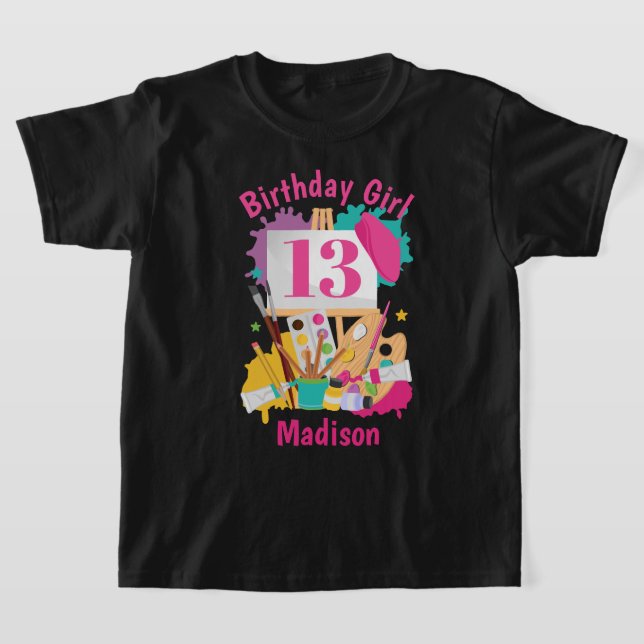 Art Party Birthday shirt Painting Birthday  (Laydown)