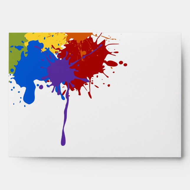 Art Party Brights Paint Splats Envelope (Front)