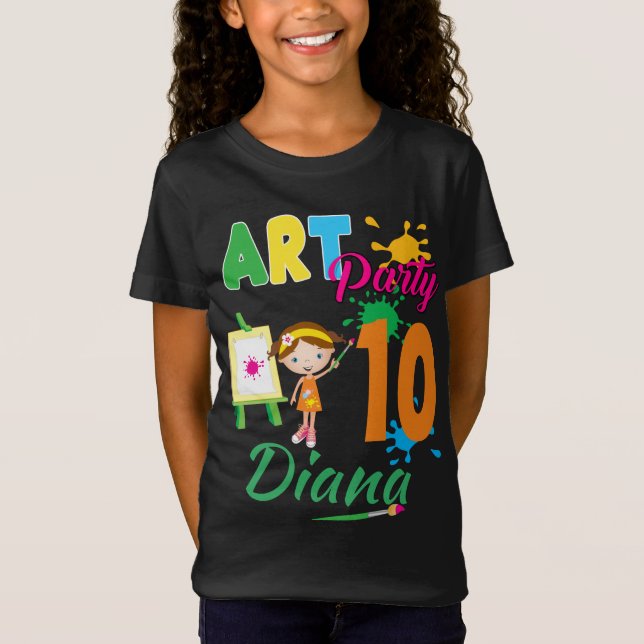 Art Party Colorful Painting Birthday Custom T-Shirt (Front)