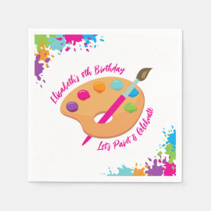 Art Party Craft Painting Girly Birthday Party Napkin