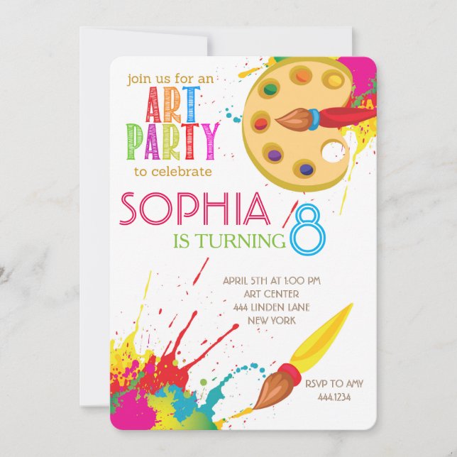 Art Party Invitations (Front)