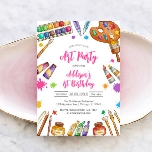 Art Party Painting Craft Birthday Party Invitation