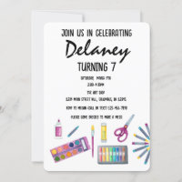 Art Party Painting Craft Party for girls Invitati