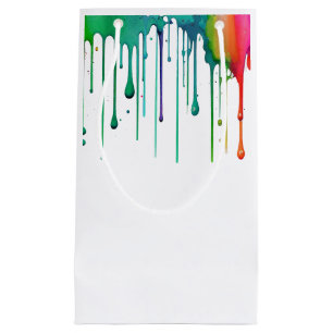 Art Party Rainbow Paint Drip Small Gift Bag