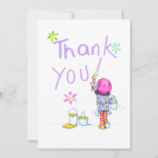 Art Party thank you note Card (Front)