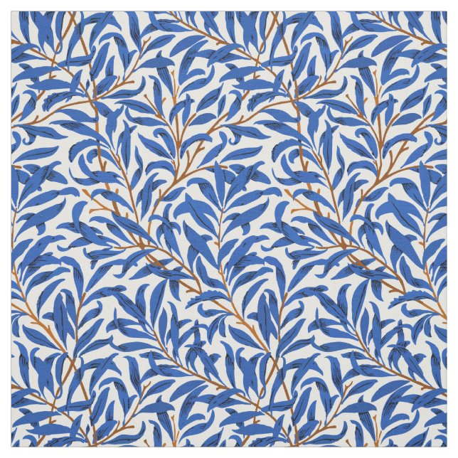 Art pattern William Morris blue willow branches Fabric (Swatch)