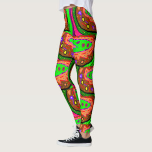 Art patterned leggings unique design mixed colours