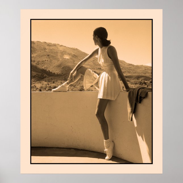 Art photo, woman in tennis outfit poster (Front)
