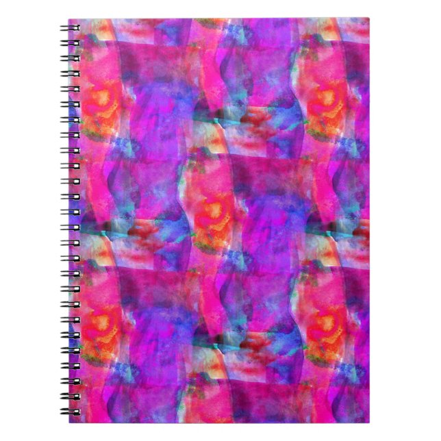 Art pink, blue, red texture background notebook (Front)