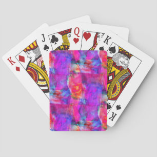Art pink, blue, red texture background playing cards