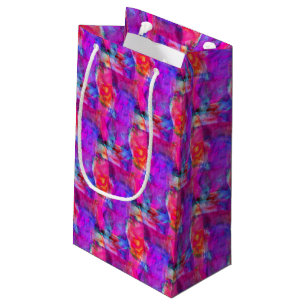 Art pink, blue, red texture background small gift bag
