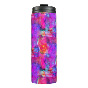 Art pink, blue, red texture background thermal tumbler