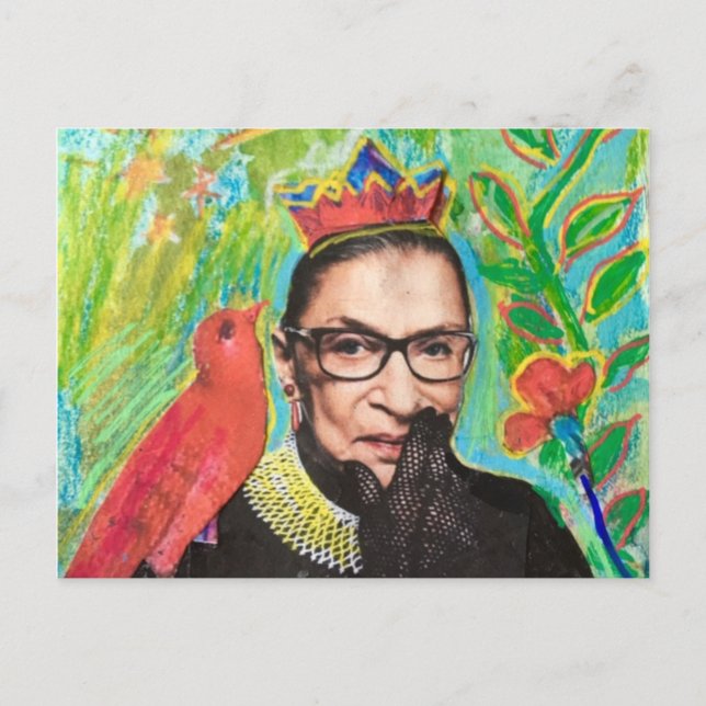 Art Post card  RGB Ruth Gader Ginsburg and Bird (Front)