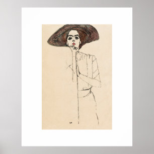 ART POSTER : EGON SCHIELE : PORTRAIT OF WOMAN 1910