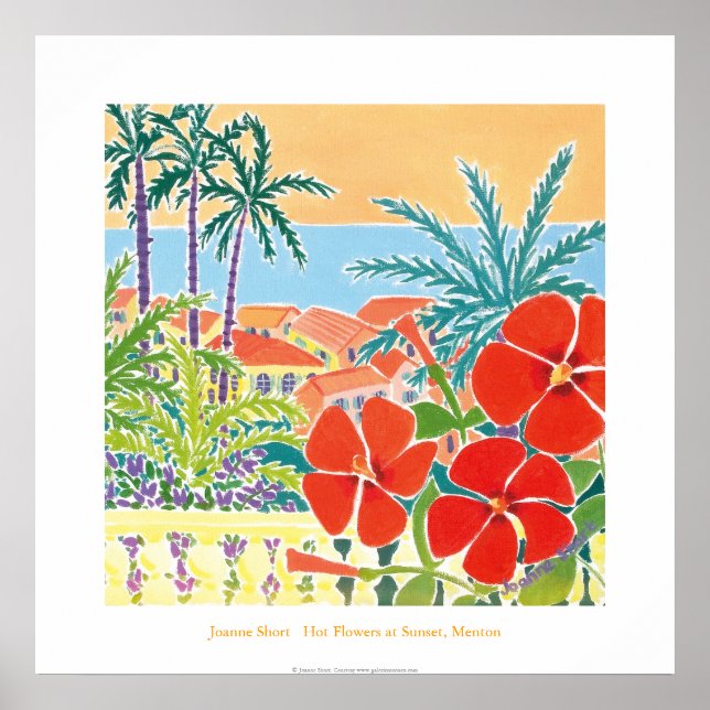 Art Poster: Hot Flowers at Sunset, Menton Poster (Front)