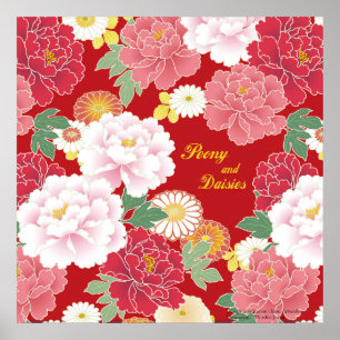 Art Poster"Peony and chrysanthemum" Poster