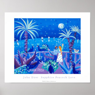 Art Poster: Sapphire Peacock Love, Côte d'Azur Poster