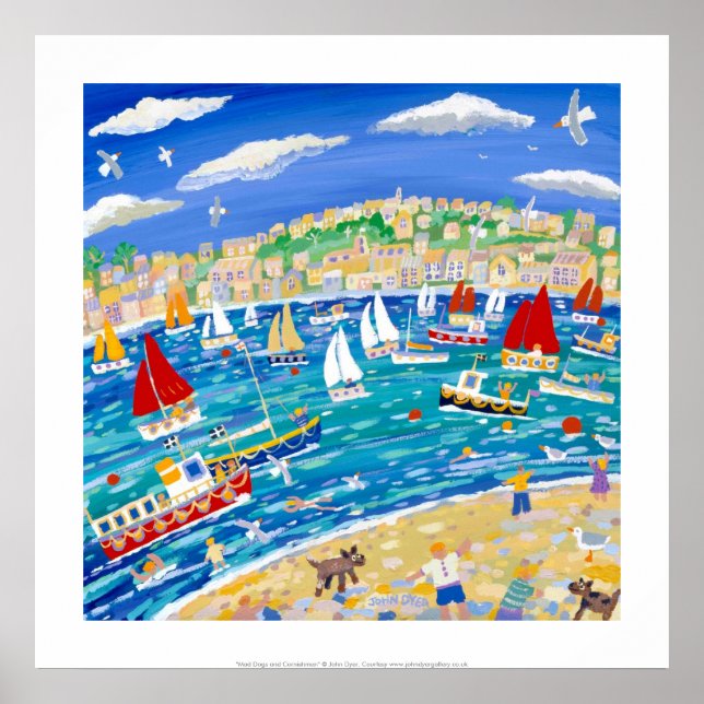 Art Poster: Swimmers, Seals and Sails. Poster (Front)