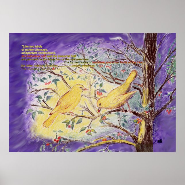 Art poster Upanishad quote "two birds" (Front)