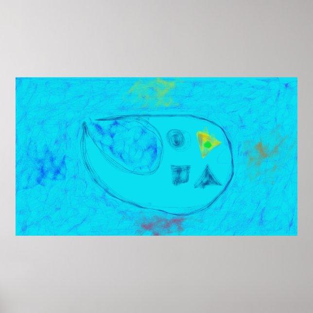 Art Potpourri  Aqua Blue Minimal Abstract Art Poster (Front)