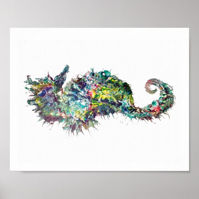 Art Print, Abstract Seahorse,Seahorse, Poster (Front)