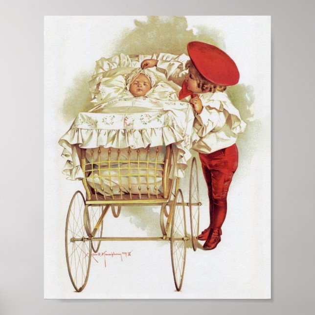 Art Print by Maud Humphrey Baby in Pram (Front)