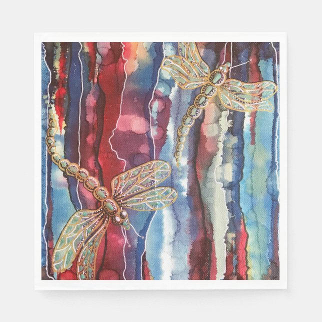 Art print, dragonflies, paper napkins. napkin (Front)