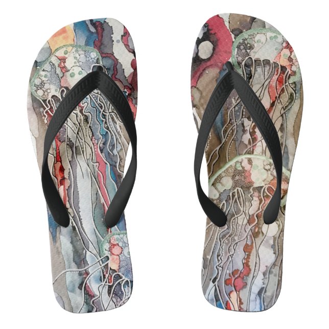 Art print flip flops. jandals (Footbed)
