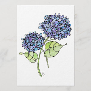 Art Print - Hydrangea - Watercolor & Ink Card