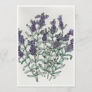 Art Print - Lavender - Watercolor & Ink Card